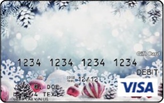 Visa gift card with winter wonderland design